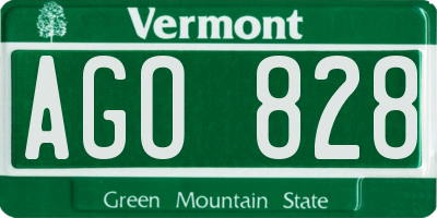 VT license plate AGO828