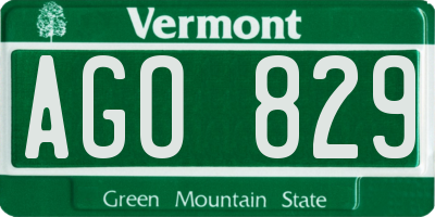 VT license plate AGO829