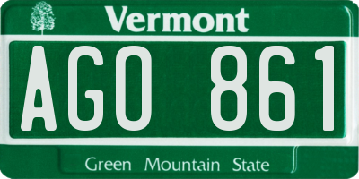 VT license plate AGO861