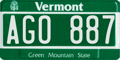 VT license plate AGO887