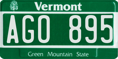 VT license plate AGO895