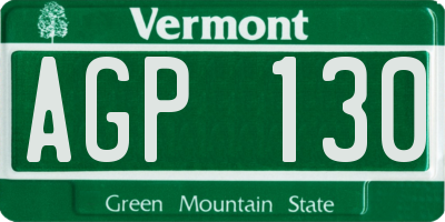 VT license plate AGP130