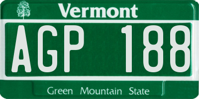 VT license plate AGP188