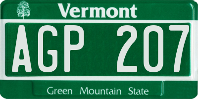 VT license plate AGP207