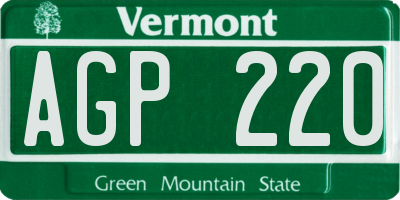 VT license plate AGP220