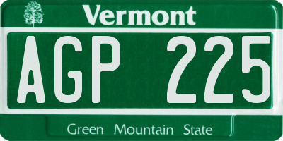 VT license plate AGP225