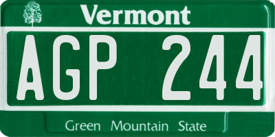 VT license plate AGP244