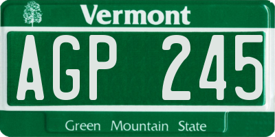 VT license plate AGP245