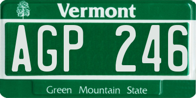 VT license plate AGP246