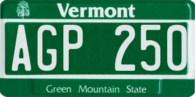 VT license plate AGP250