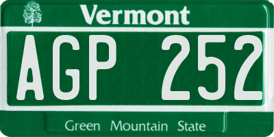 VT license plate AGP252