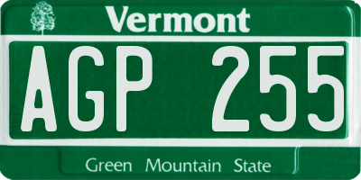 VT license plate AGP255