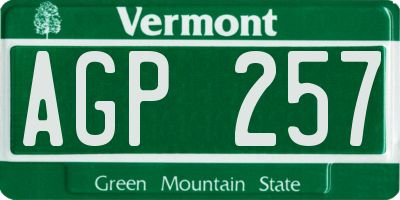VT license plate AGP257