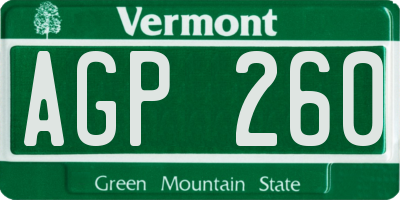 VT license plate AGP260