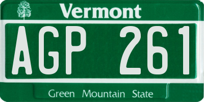 VT license plate AGP261