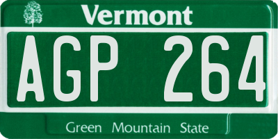 VT license plate AGP264