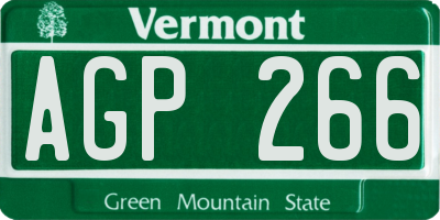 VT license plate AGP266