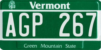 VT license plate AGP267