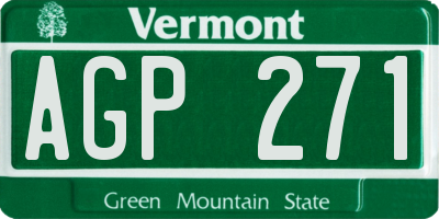 VT license plate AGP271