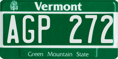 VT license plate AGP272
