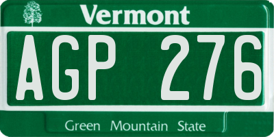 VT license plate AGP276