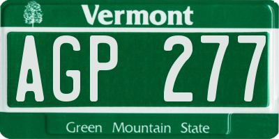 VT license plate AGP277
