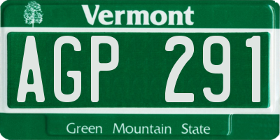 VT license plate AGP291