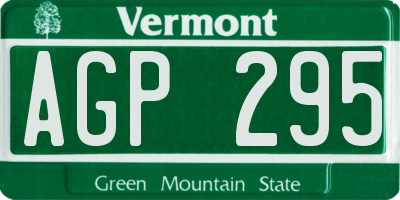 VT license plate AGP295