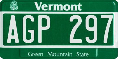 VT license plate AGP297