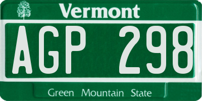 VT license plate AGP298