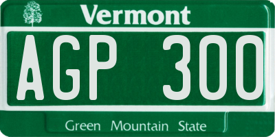 VT license plate AGP300