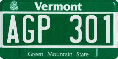 VT license plate AGP301