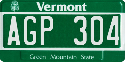 VT license plate AGP304