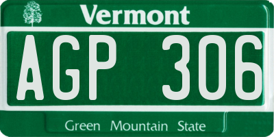 VT license plate AGP306