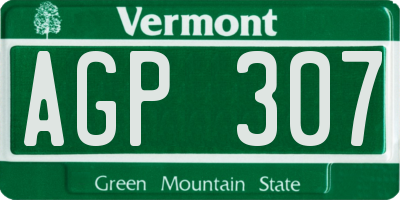 VT license plate AGP307