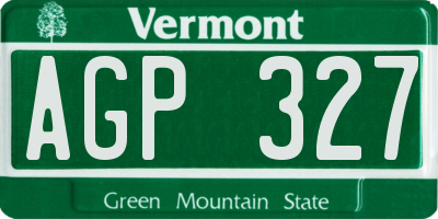 VT license plate AGP327