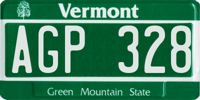 VT license plate AGP328