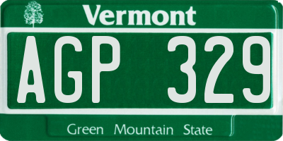 VT license plate AGP329