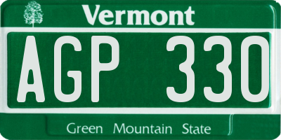 VT license plate AGP330