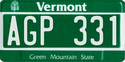 VT license plate AGP331