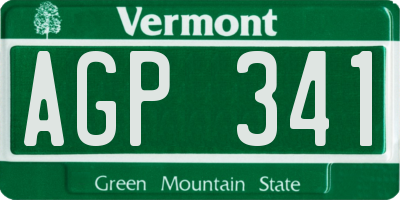 VT license plate AGP341