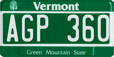 VT license plate AGP360