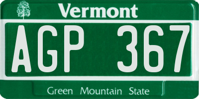 VT license plate AGP367