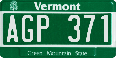 VT license plate AGP371