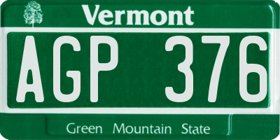 VT license plate AGP376
