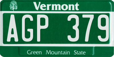 VT license plate AGP379