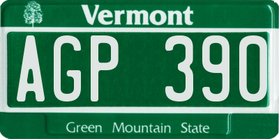 VT license plate AGP390