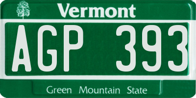 VT license plate AGP393