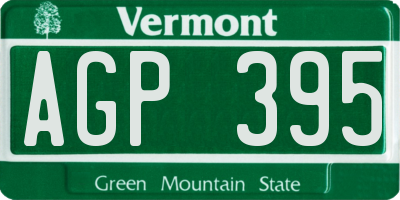 VT license plate AGP395