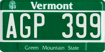 VT license plate AGP399